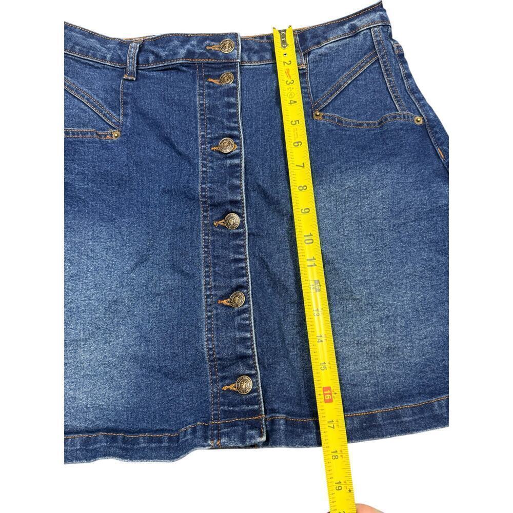 FRYE Denim Button Front A-Line Skirt Size 14W - Picture 3 of 7